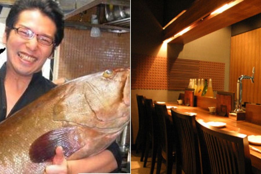 店主と店の内観